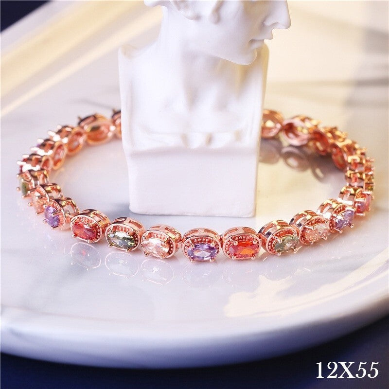 Luxus Damen Armband Rose Gold Trend Galvanisieren  echten Gold ,Farbige Zirkonia0