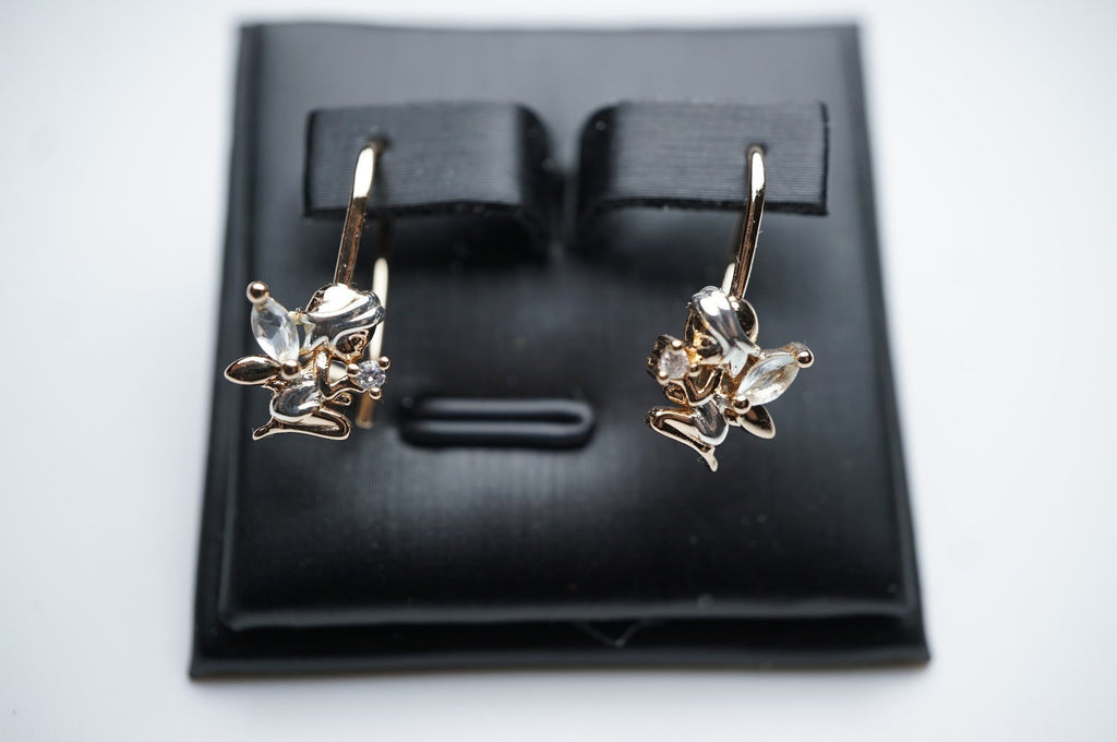 Baby-Engel-Ohrringe mit Drahthaken in zweifarbiger Vergoldung (vergoldet)19