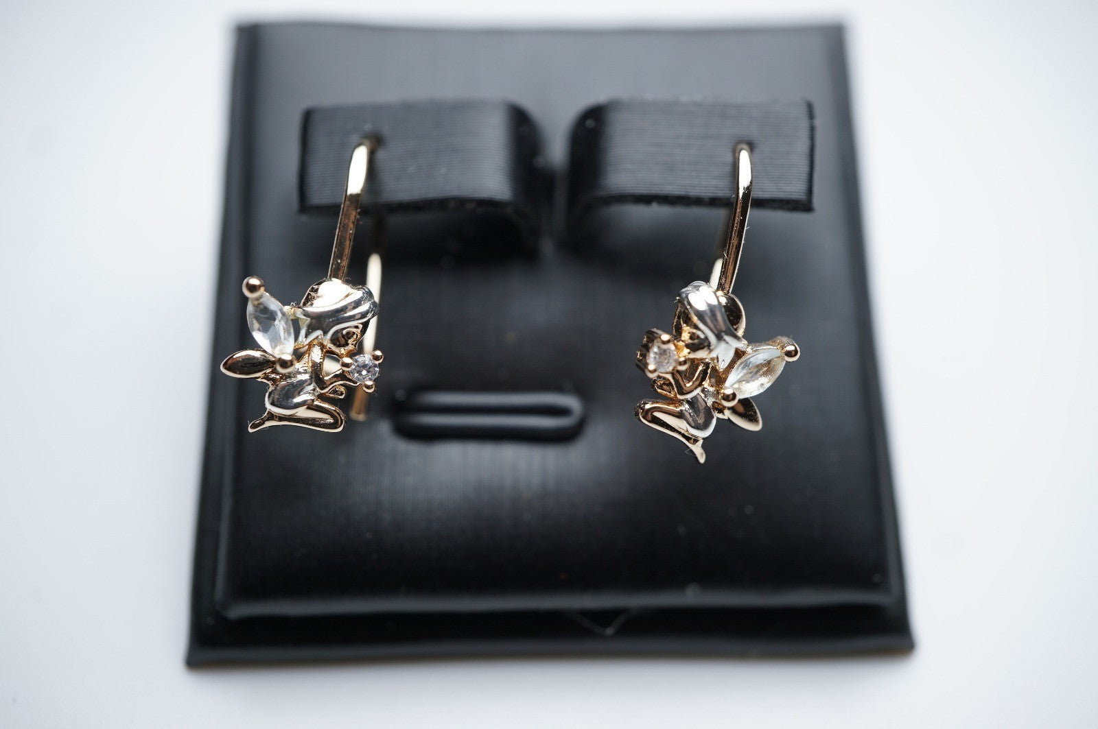 Baby-Engel-Ohrringe mit Drahthaken in zweifarbiger Vergoldung (vergoldet)19