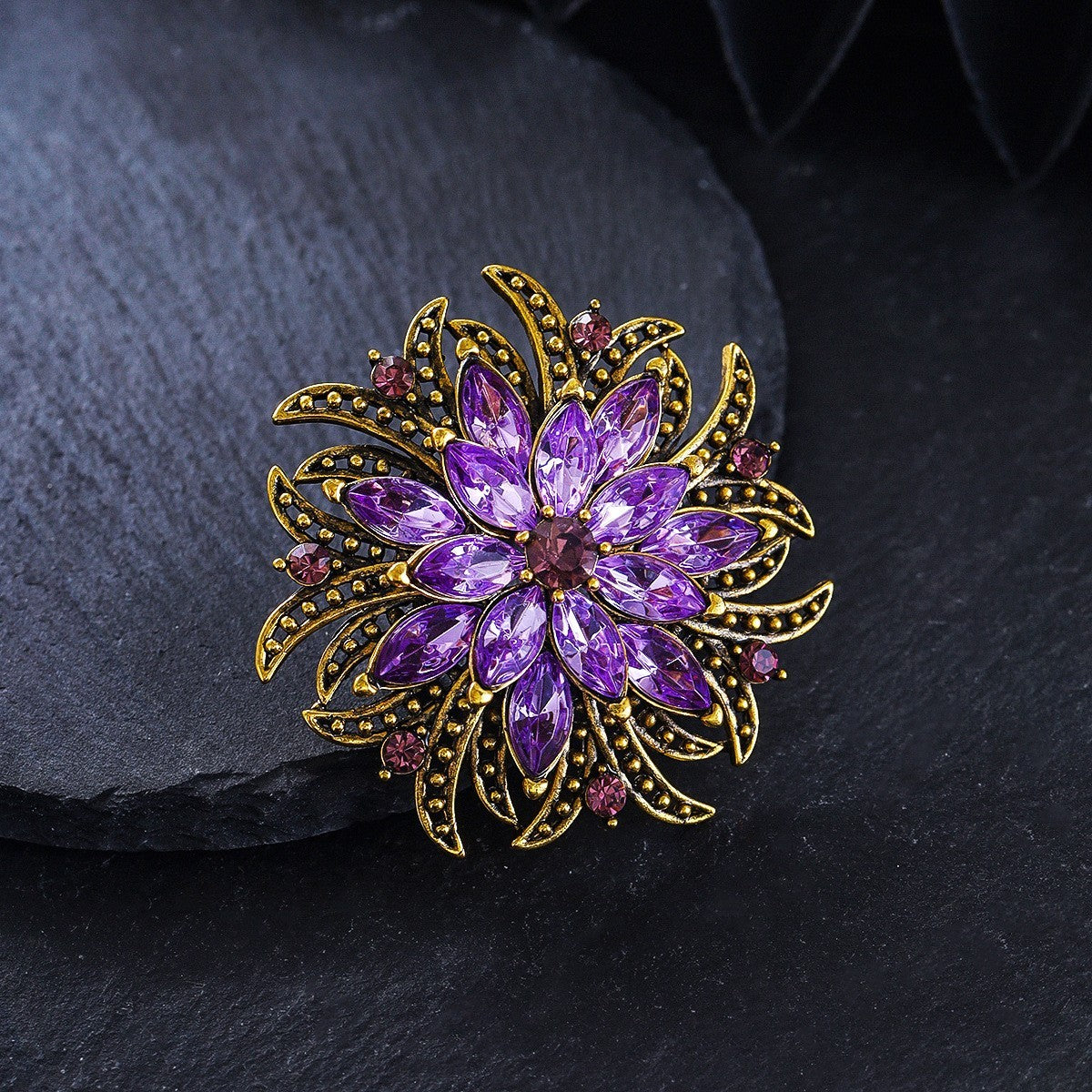 Kristallglas Blumen Damen Brosche High-End-Temperament Luxus Anzugjacke Brosche