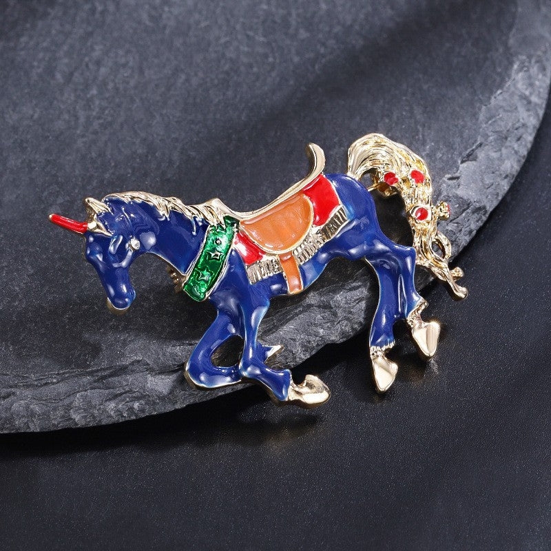 Modische Tierkreiszeichen Pferde Brosche, hochwertiges Accessoire,Schmuck