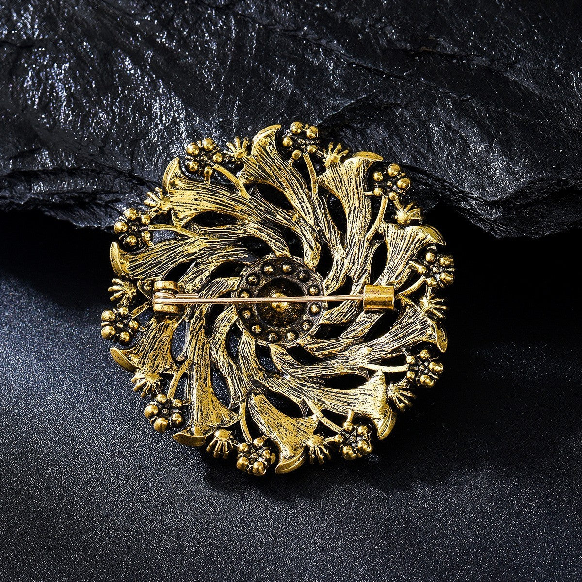 Personalisierte drehbare Kranz Brosche aus Strass Legierung luxuriös und elegant