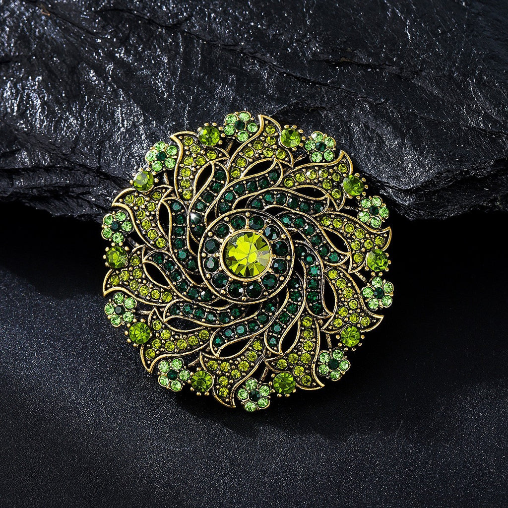 Personalisierte drehbare Kranz Brosche aus Strass Legierung luxuriös und elegant