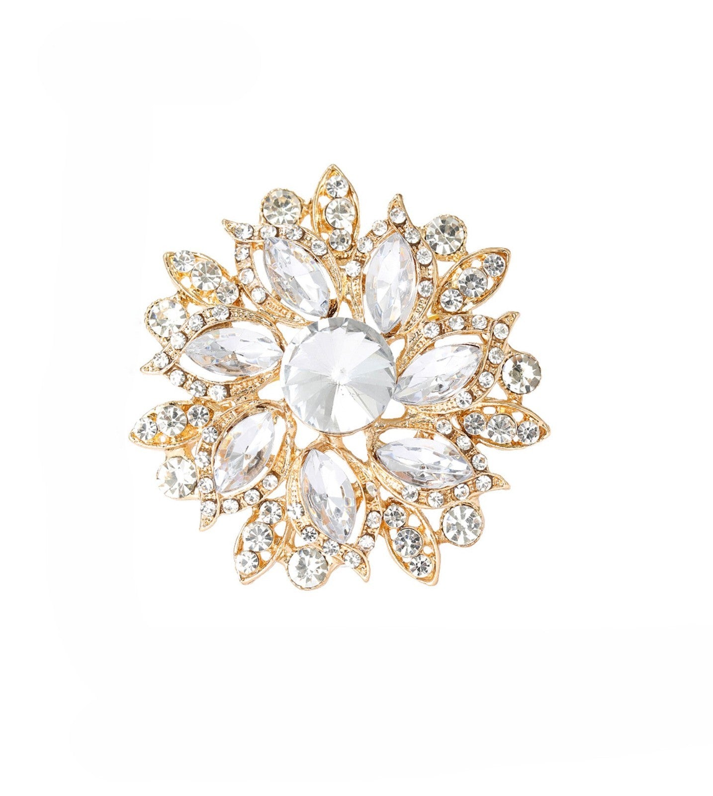 Brosche Damen Luxus Crystal Sun Flower ES for Frauen Hochzeiten Büro Party Pins