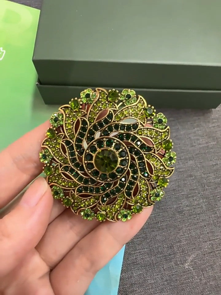 Personalisierte drehbare Kranz Brosche aus Strass Legierung luxuriös und elegant