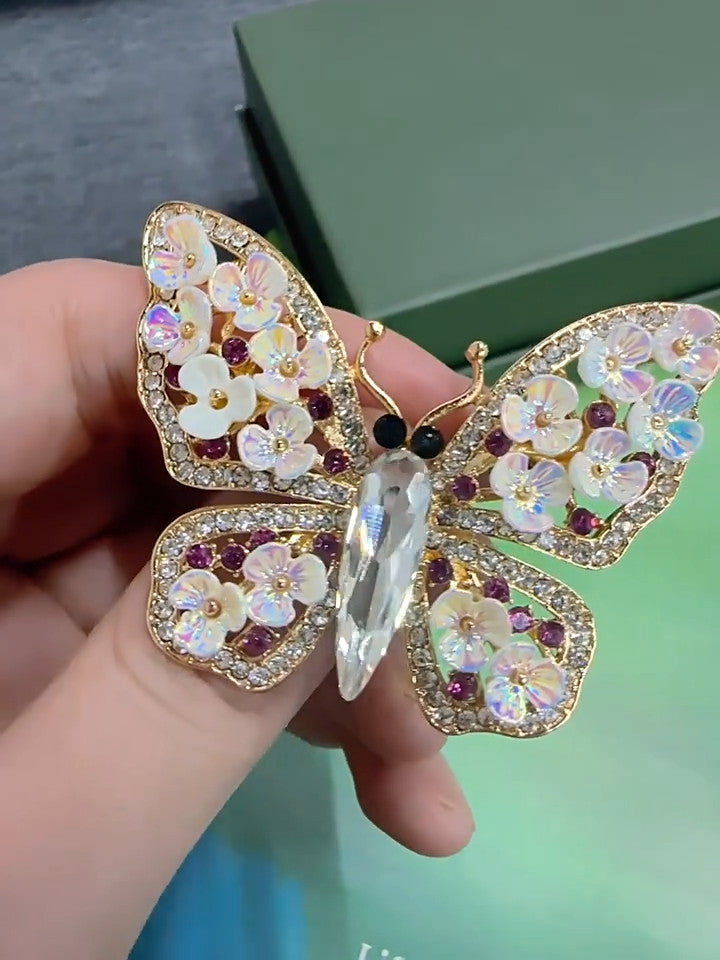 Schmetterlings Damen Broche Luxuriöse und elegante Schmetterlings Brosche aus Le