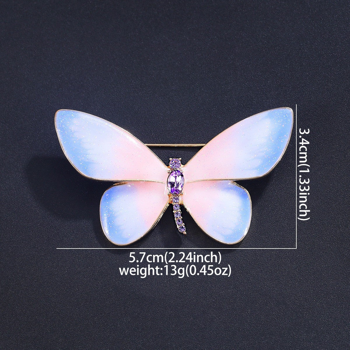 Kreative Schmetterlingsbrosche mit Farbverlauf in Rosa und Lila, exquisites