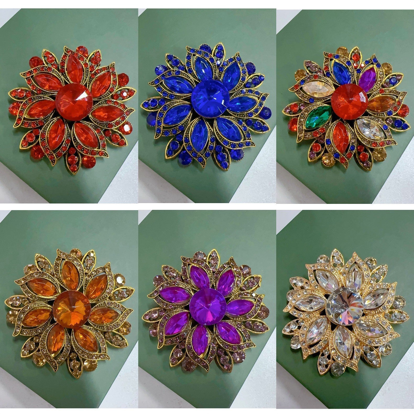 Brosche Damen Luxus Crystal Sun Flower ES for Frauen Hochzeiten Büro Party Pins