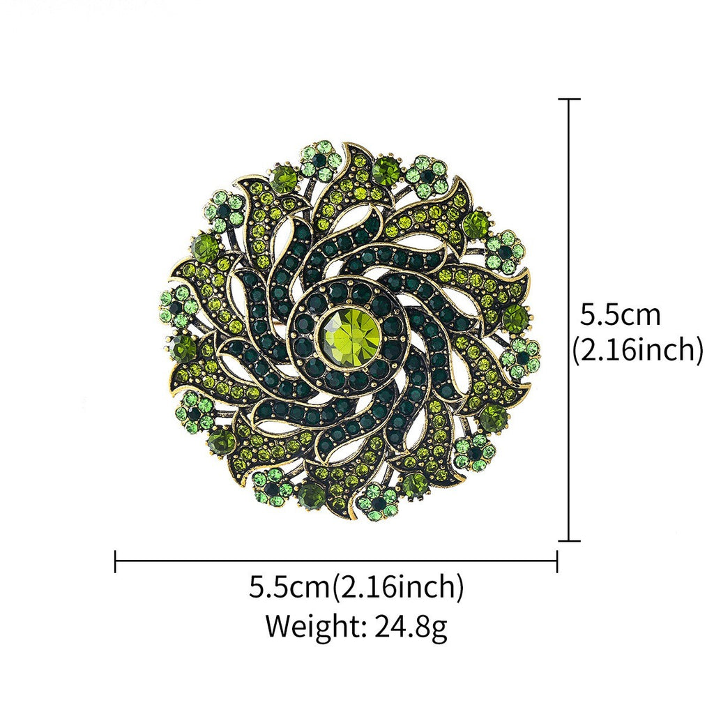Personalisierte drehbare Kranz Brosche aus Strass Legierung luxuriös und elegant