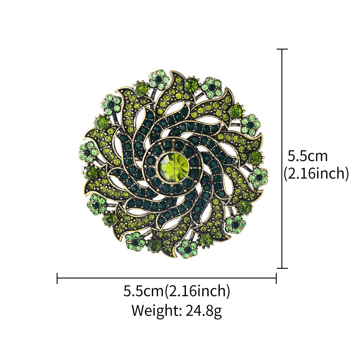 Personalisierte drehbare Kranz Brosche aus Strass Legierung luxuriös und elegant