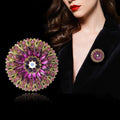 Damen Sonnenblumen Brosche, Damenbekleidungsdekoration mit Strasssteinen besetzt